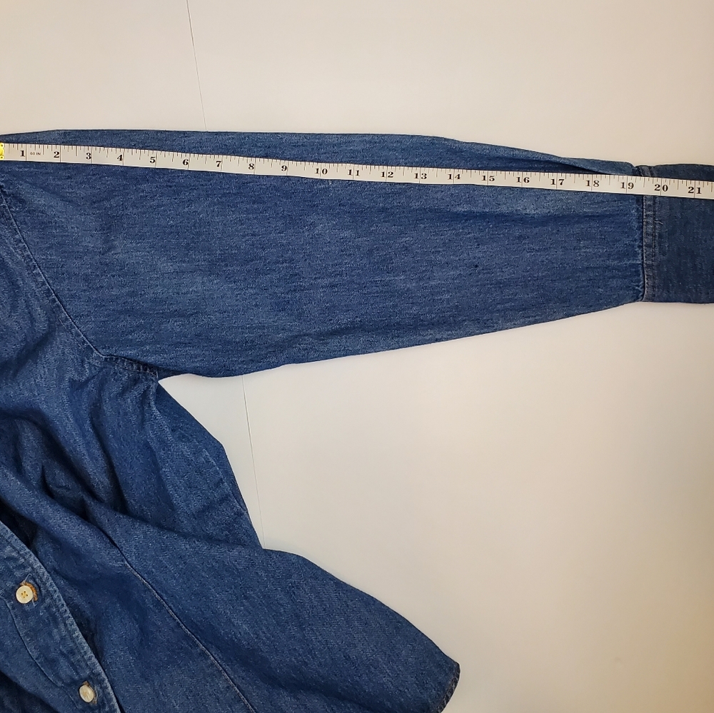 Express vintage long sleeve denim shirt sz 9 - Picture 7 of 9